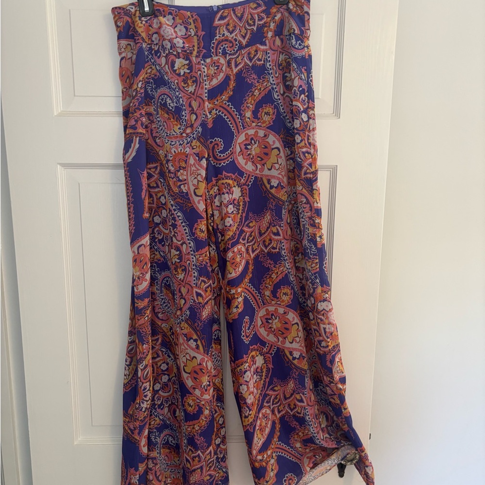 JB by Julie Brown Vibrant Paisley Wide-Leg Pants